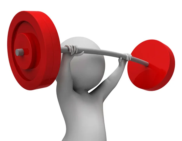 Weight Lifting Represents Physical Activity And Empowerment 3d R — Stock Photo, Image