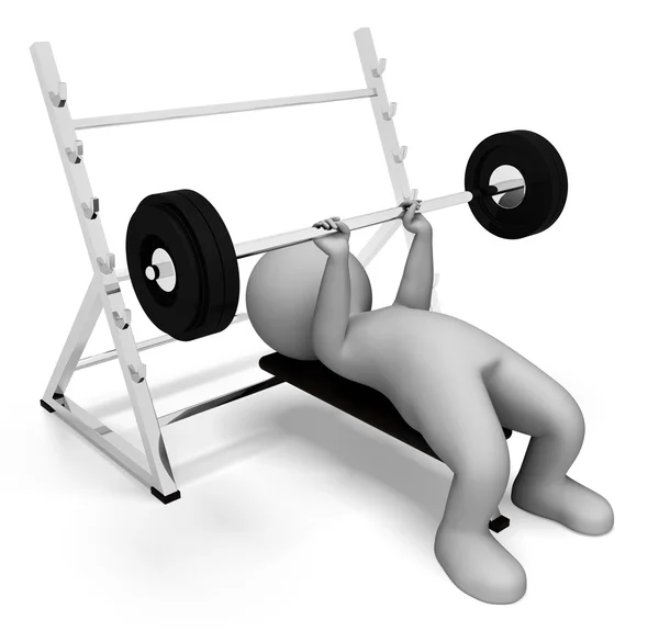 Weight Lifting vertegenwoordigt lichaamsbeweging en Bodybuilding 3d — Stockfoto