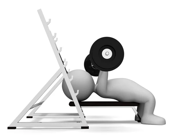 El levantamiento de pesas representa la construcción muscular y el empoderamiento 3d rend —  Fotos de Stock