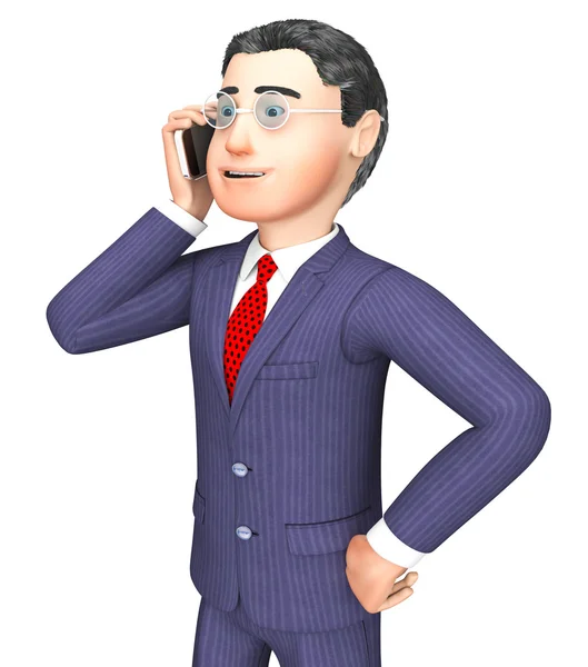 Businessman Calling Represents Render Talking And Entrepreneurs — Stock Photo, Image