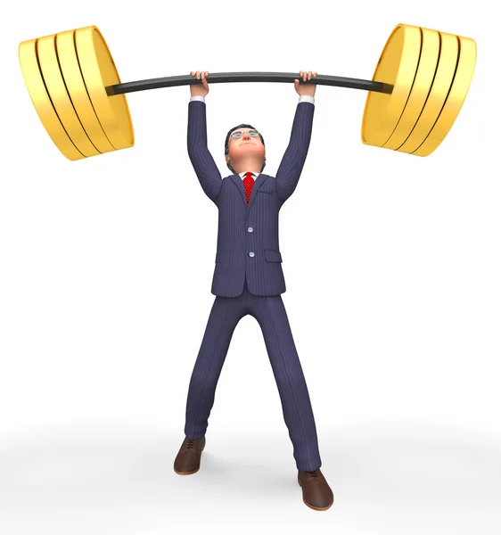 Weight Lifting Represents Fitness Center And Business 3d Renderi — Stock Photo, Image
