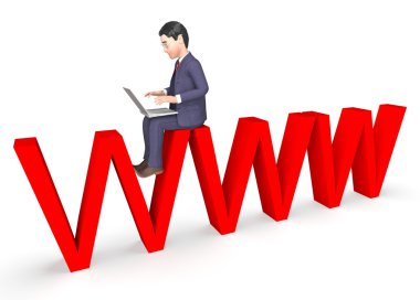 İşadamı karakter anlamına gelir World Wide Web ve Net 3d render