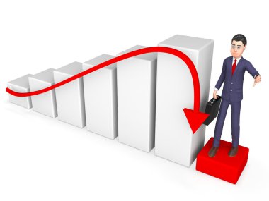 Grafik işadamı başarı ve 3d Re muhasebe eksikliği gösterir