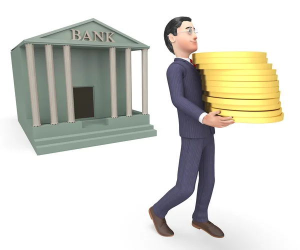 Banken kontanter representerar Person från näringslivet och verkställande 3d-Rendering — Stockfoto