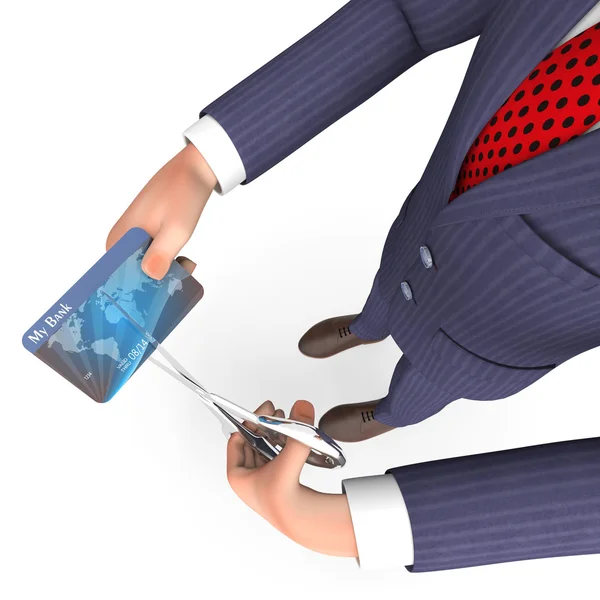 Carta di credito Indica Business Person And Bought 3d Rendering — Foto Stock