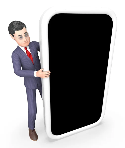 Businessman Copyspace Indicates World Wide Web And Searching 3d — Stock Photo, Image