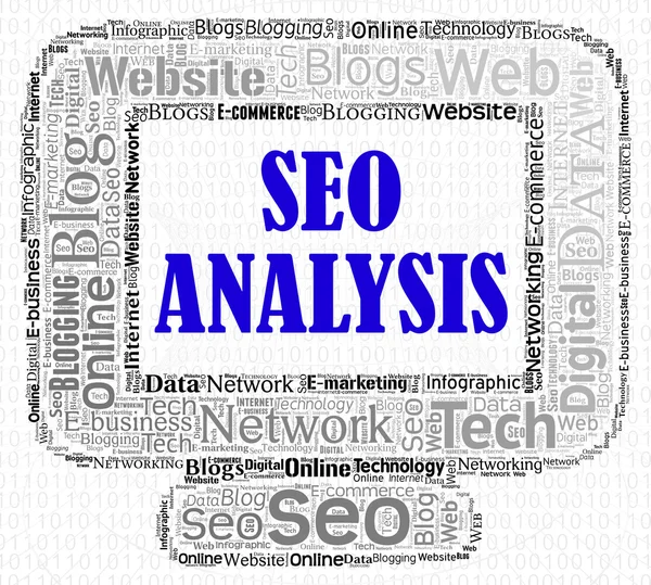 stock image Seo Analysis Shows Search Engines And Analytic 