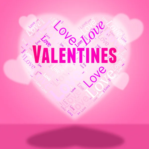 Valentines Heart Indicates Celebration Lover And Hearts — Stock Photo, Image
