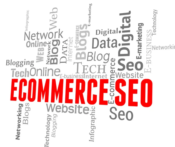 Ecommerce Seo Means Online Business And E-Commerce — Stock Photo, Image