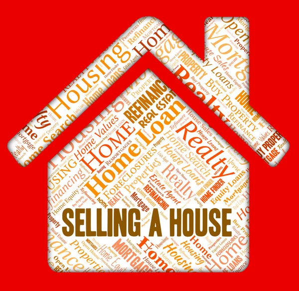 Vender una casa muestra la casa y las casas — Foto de Stock