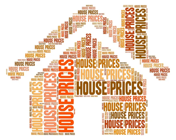 Ceny domów wskazuje Właściwość opłat i kosztów — Zdjęcie stockowe