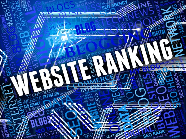 Website Ranking Shows Marketing Optimization And Online — Stock Photo, Image