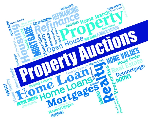 Property Auctions Means Real Estate And Apartment — Stock Photo, Image