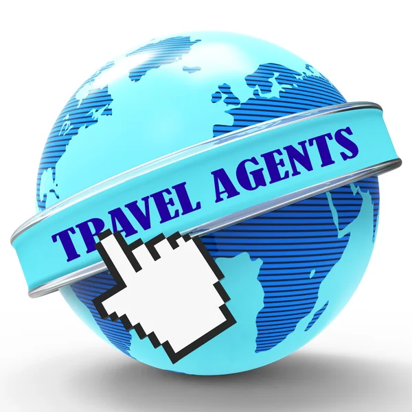 Agentes de viajes muestra vacaciones de descanso y viaje 3d renderizado —  Fotos de Stock