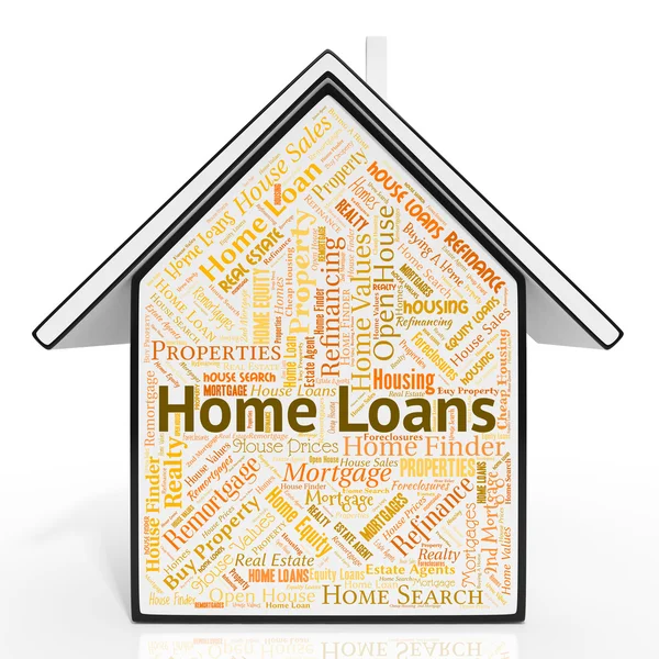 Prêts à domicile montre le financement de crédit et les prêts — Photo