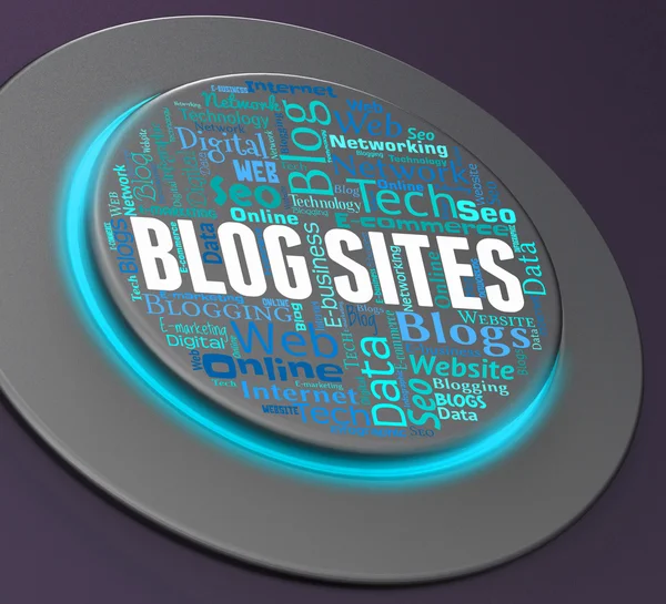 Blog Sites Represents Push Button And Blogger 3d Rendering — Stock Photo, Image