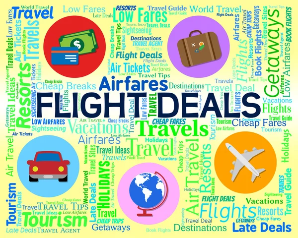 Flight Deals Means Bargain Flights And Sale — Stock Photo, Image