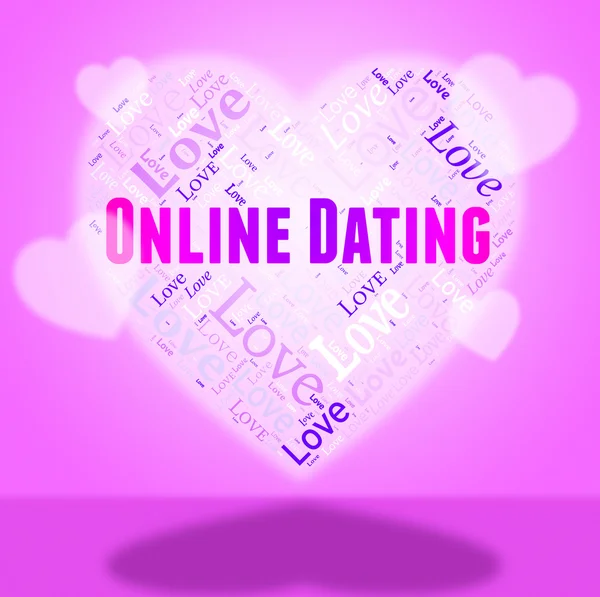 Online Dating visar webbplats och datum — Stockfoto