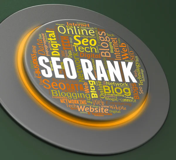 SEO rangját jelzi, Search Engine és az kulcsszóra 3d-leképezés — Stock Fotó