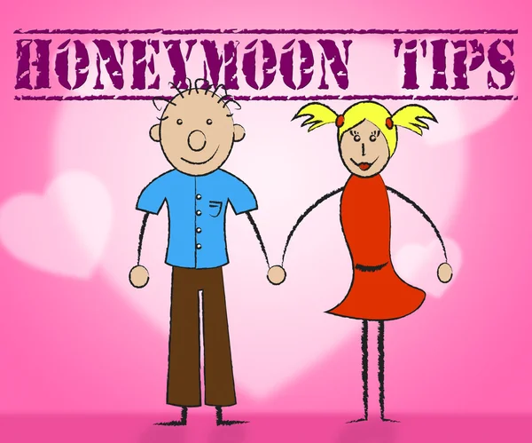 Consejos de luna de miel significa consejos Romance y sugerencia — Foto de Stock