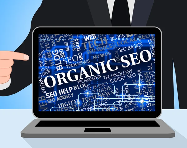 Organic Seo Represents Search Engines And Computer — Stock Photo, Image