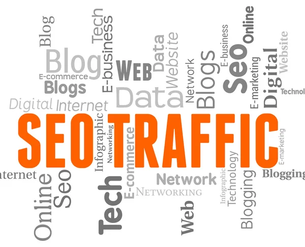 SEO forgalom azt mutatja, hogy a keresőmotorok és internetes — Stock Fotó