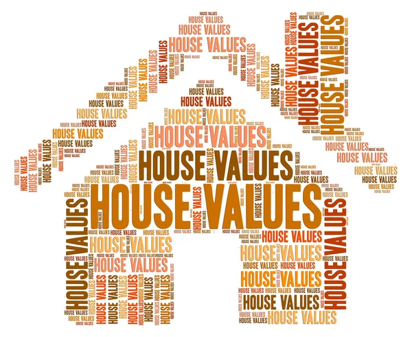 House Values Represents Selling Price And Charge — Stock Photo, Image