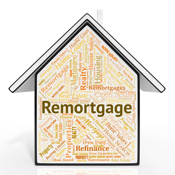 Remortgage House отображает недвижимость и заимствования — стоковое фото