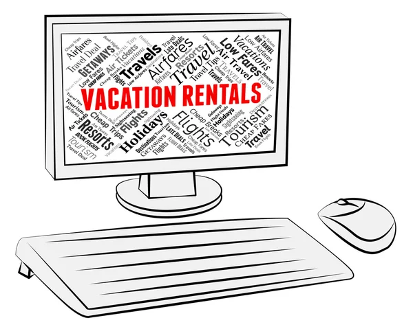 Vakantie verhuur geeft aan Computer vakanties en vakantie — Stockfoto