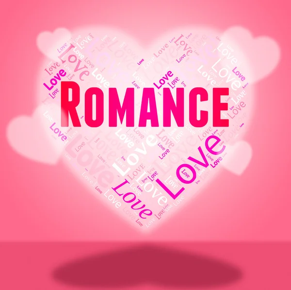 Romance Heart Indicates In Love And Affection — Stock Photo, Image