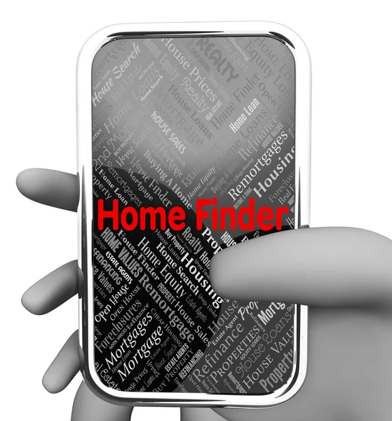 Home Finder znamená hledání a určit vykreslování 3d — Stock fotografie