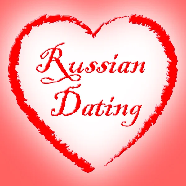 Russisches Dating steht für Datumsromantik und Netz — Stockfoto