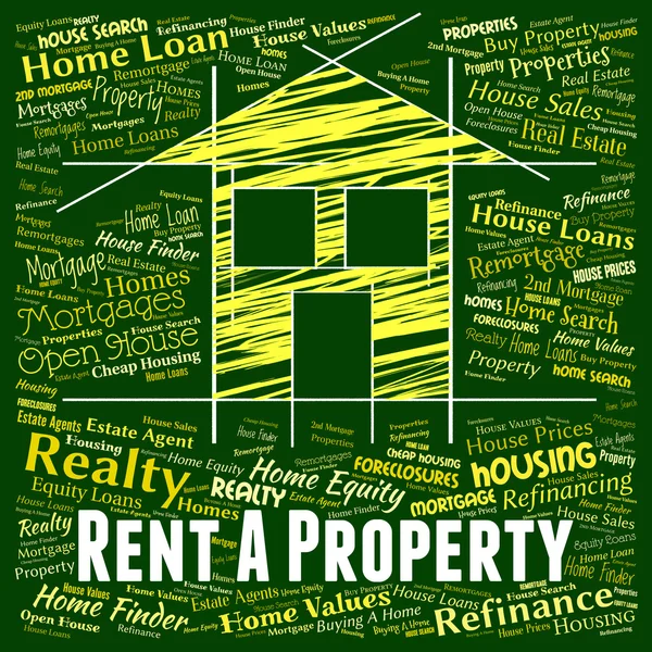 Rent Property Represents Real Estate And Apartment — Stock Photo, Image
