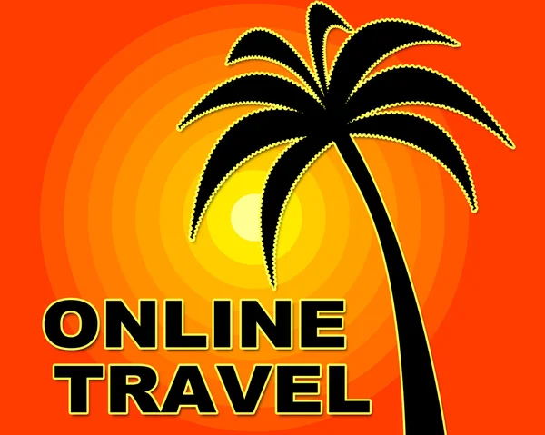 Online Travel representerar Touring Internet och Www — Stockfoto