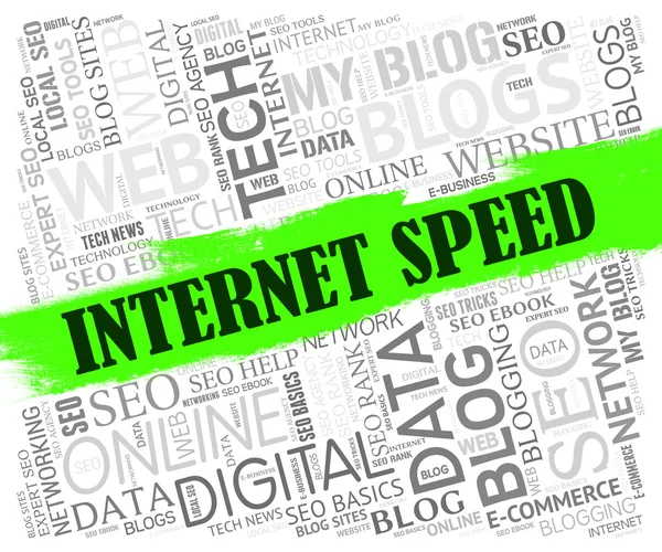 Velocidad del Internet significa Web site y rápido — Foto de Stock