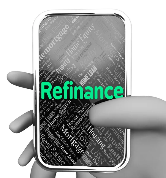 Refinance Online Means Web Site And Debt 3d Rendering — Stock Photo, Image