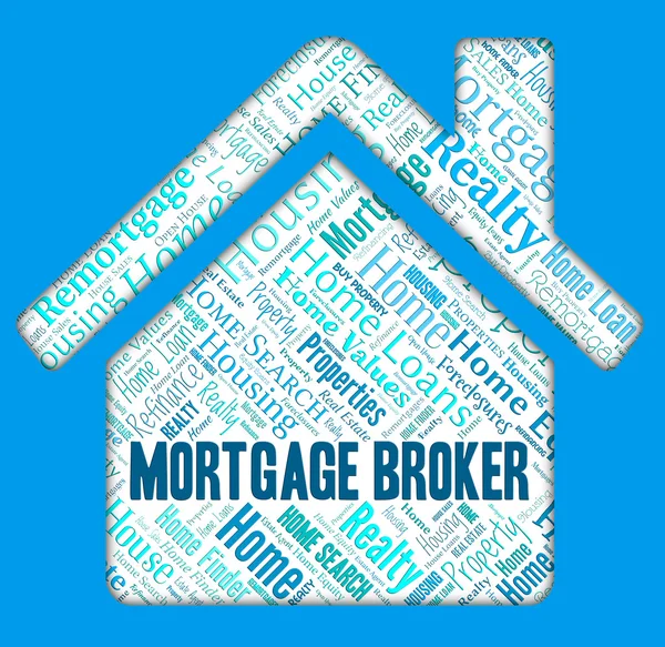 Corredor de hipotecas significa préstamo hipotecario y préstamo — Foto de Stock