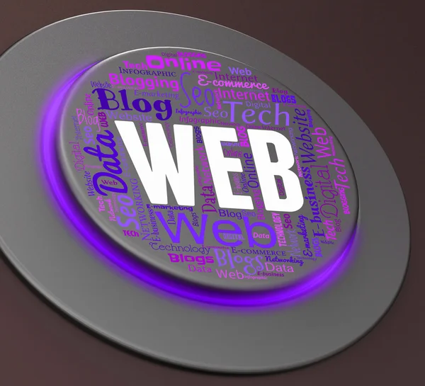 Düğmesini gösterir Web siteleri Online web ve 3d render kontrol — Stok fotoğraf