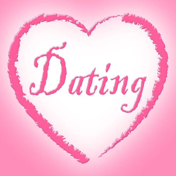 Dating Heart Shows Sweetheart Passionate And Romance — Stock Photo, Image