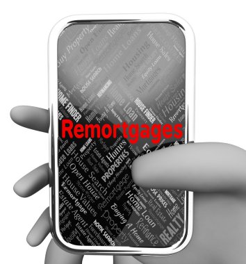 Remortgages Online gösterir Web sitesi ve ev 3d render 