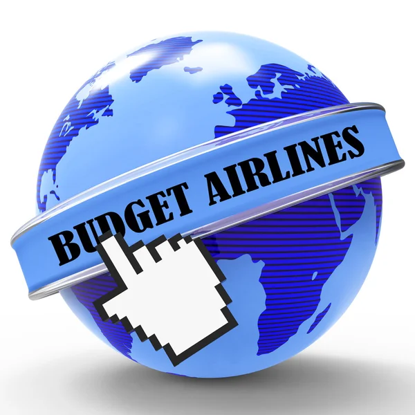 Budget Airlines indica taglio dei prezzi e aerei 3d Rendering — Foto Stock