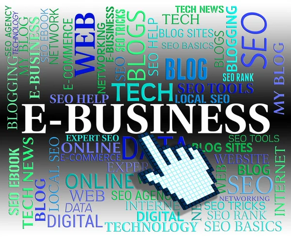 EBusiness woord betekent website en bedrijven — Stockfoto