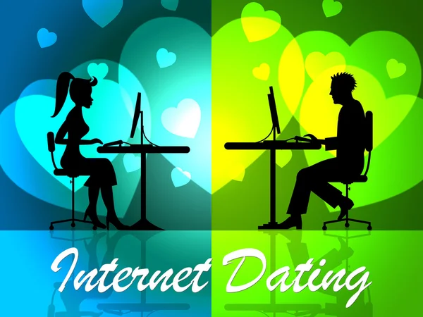 Internet-Dating stellt Webseite und Datum dar — Stockfoto