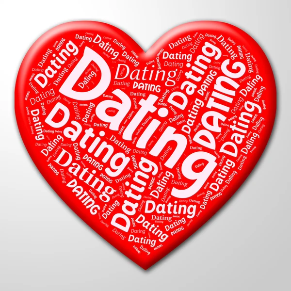 Dating Heart Means Internet Date And Sweetheart — Stock Photo, Image