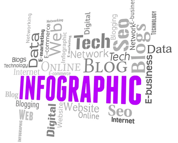 Infographic Wordcloud sembolü diyagramı ve bilgilerini gösterir — Stok fotoğraf