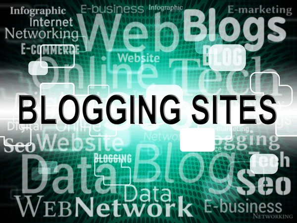 Blogging-Seiten zeigt Weblog und Webseiten — Stockfoto