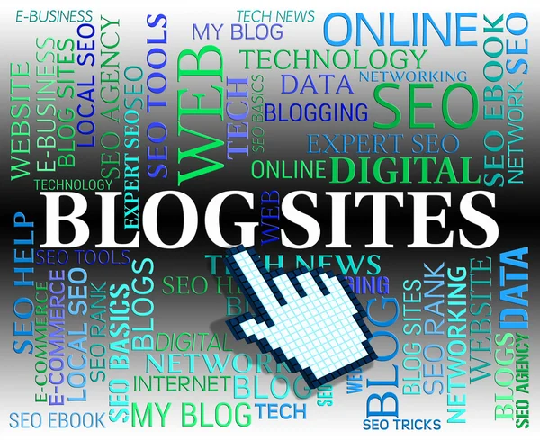 Blogsites toont Web woorden en Word — Stockfoto