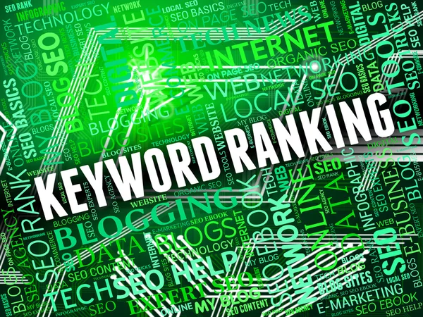 Sökord Ranking representerar sökmotor och innehåll — Stockfoto