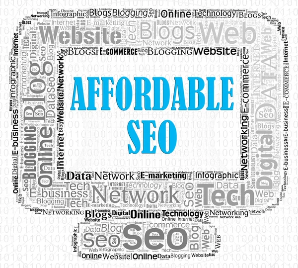 Affordable Seo gösterir kesilmiş fiyat ve ucuz — Stok fotoğraf