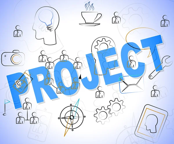 Project Word Indicates Mission Activity And Programme — Stock Photo, Image